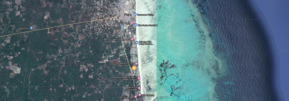 mapa Kisiwa on the Beach, Paje / Zanzibar, Tanzania