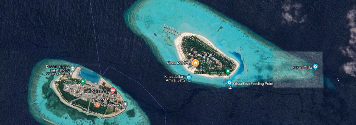 mapa Kihaa Maldives Rezort, Kihaadhuffaru / Atol Baa, Maldivy