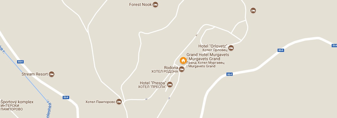 mapa Grand Hotel Murgavec, Pamporovo