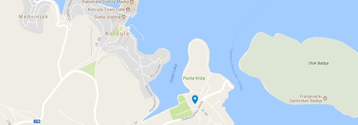 mapa Port 9 Hotel, Korula