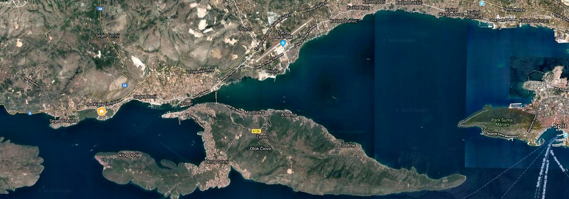 mapa Apartmny Medena, Trogir