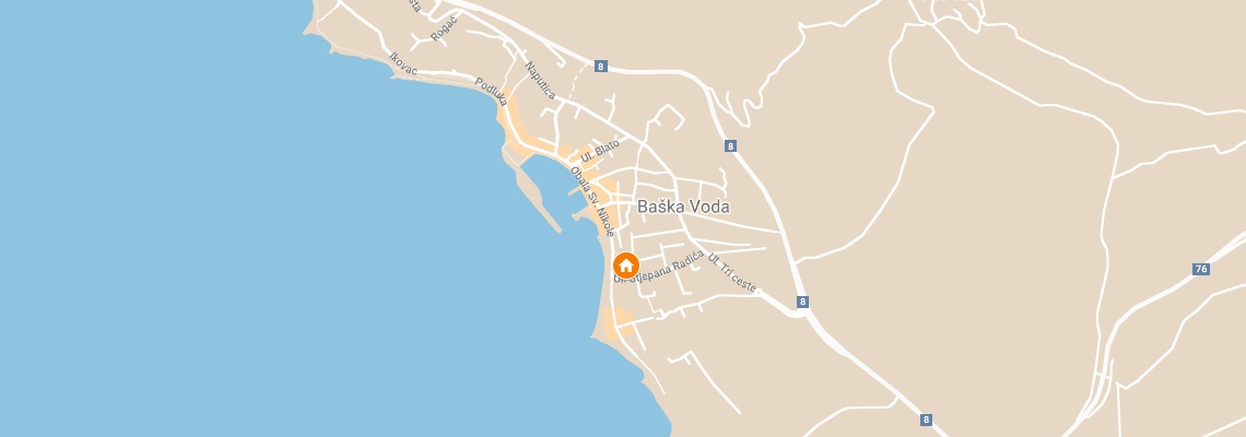 mapa Morska Villa, Baka Voda