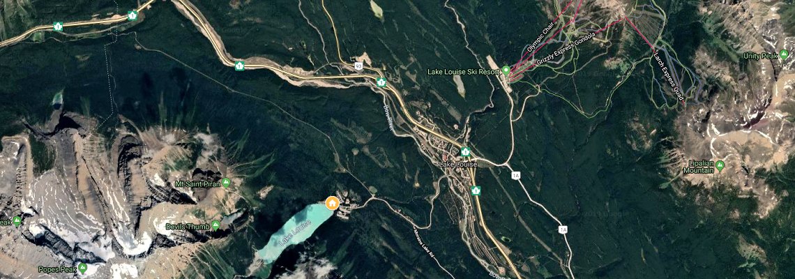 mapa Fairmont Chateau, Lake Louise
