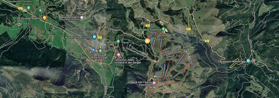 mapa Hotel Sudelfeld, Bayrischzell