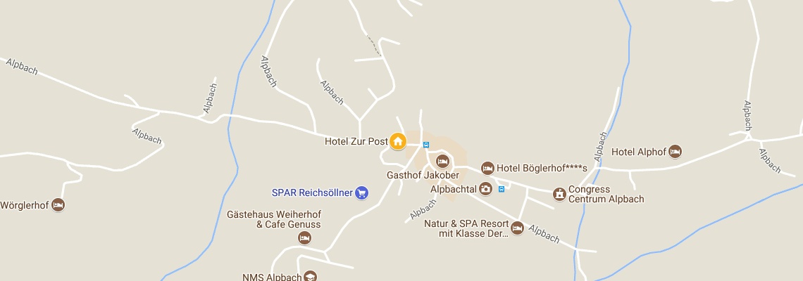 mapa Hotel Zur Post, Alpbach