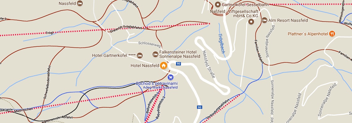mapa Hotel Nassfeld, Nassfeld