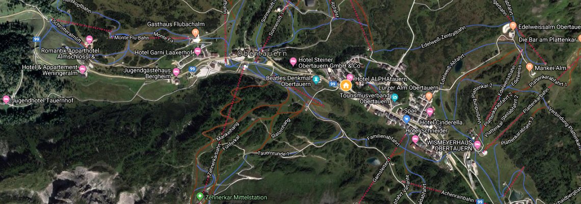 mapa Sporthotel Snowwhite, Obertauern