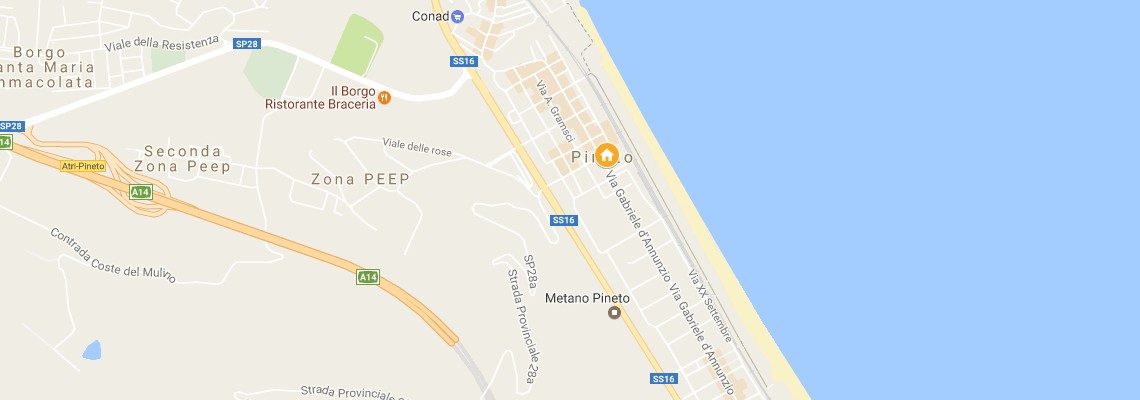 mapa Rezidencia Med Resort, Pineto 