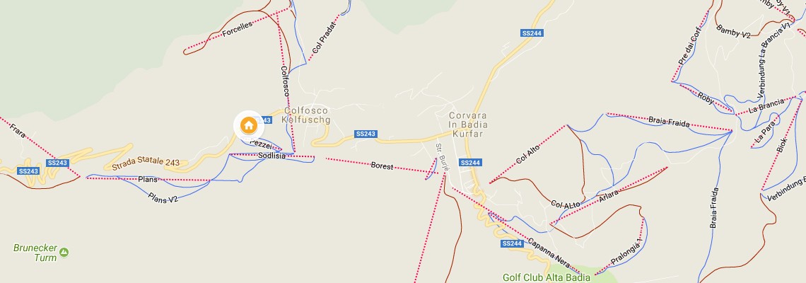 mapa Romantik Arthotel Capella, Colfosco