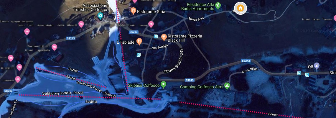 mapa Penzin Vittoria, Colfosco