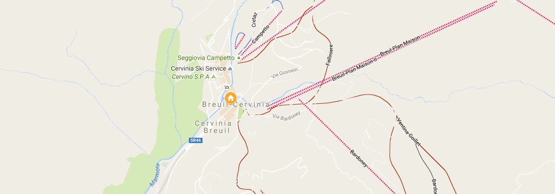 mapa Hotel Sporting, Breuil - Cervinia