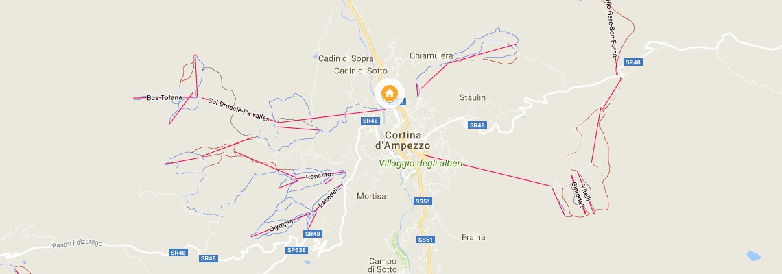 mapa Hotel Menardi, Cortina d'Ampezzo