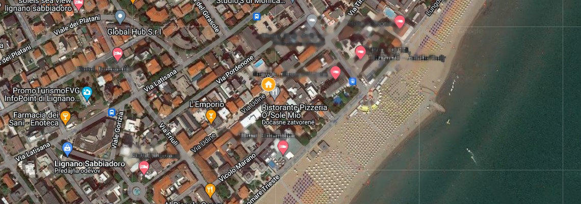 mapa Hotel Blue Marine, Lignano