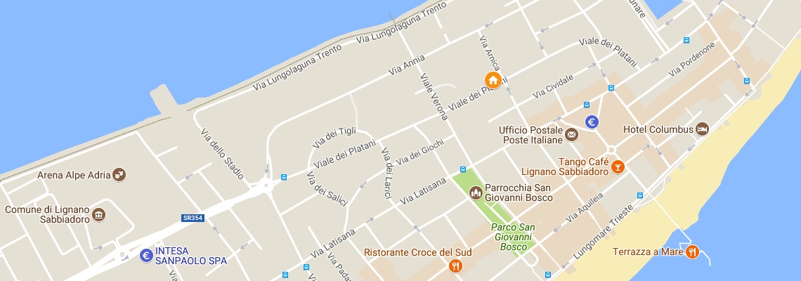mapa Rezidencia Monica, Lignano