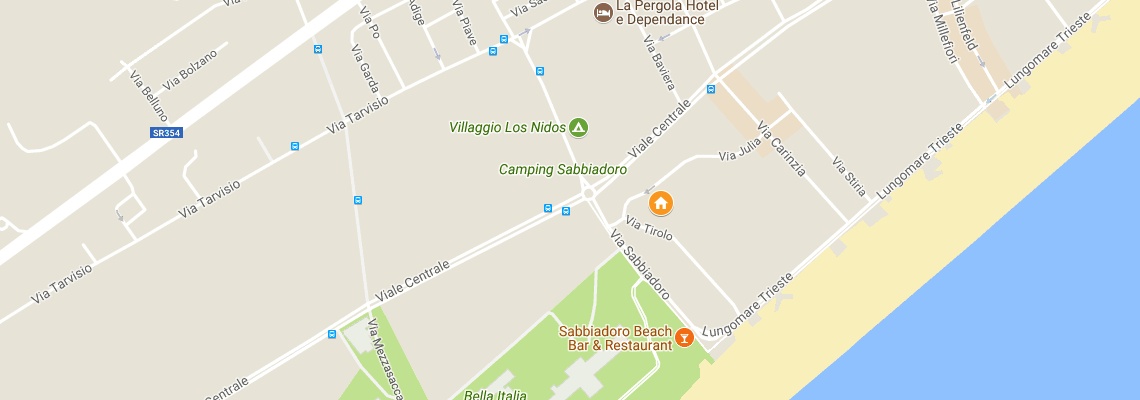 mapa Rezidencia Puerto do Sol, Lignano