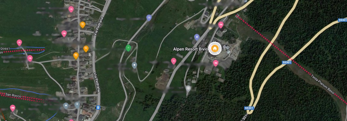 mapa Alpen Resort Bivio, Livigno
