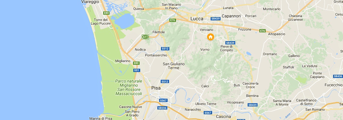 mapa Vila Antico Lavatoio, Lucca