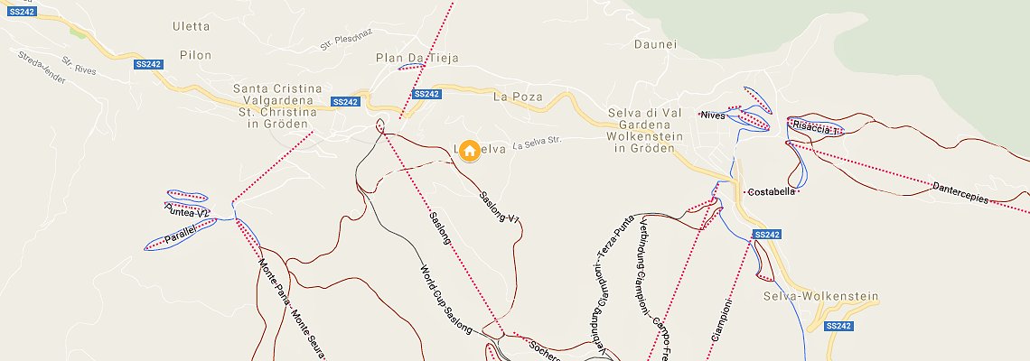 mapa Rezidencia La Selva, Selva Gardena