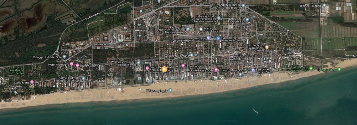 mapa Rezidencia Regent Beach, Bibione